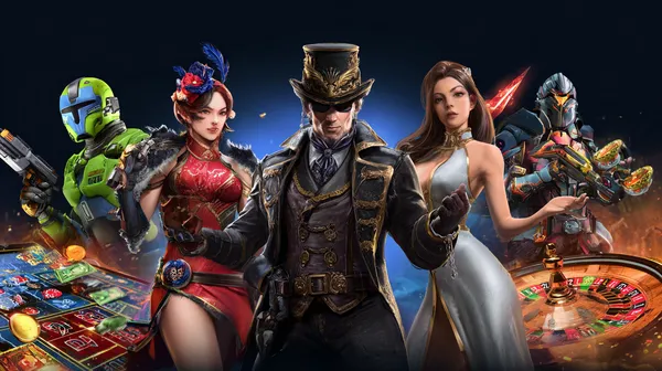 A young woman relaxing with her phone while dynamic casino elements float around her, illustrating the smooth mobile experience offered by the JLJL10PH app.